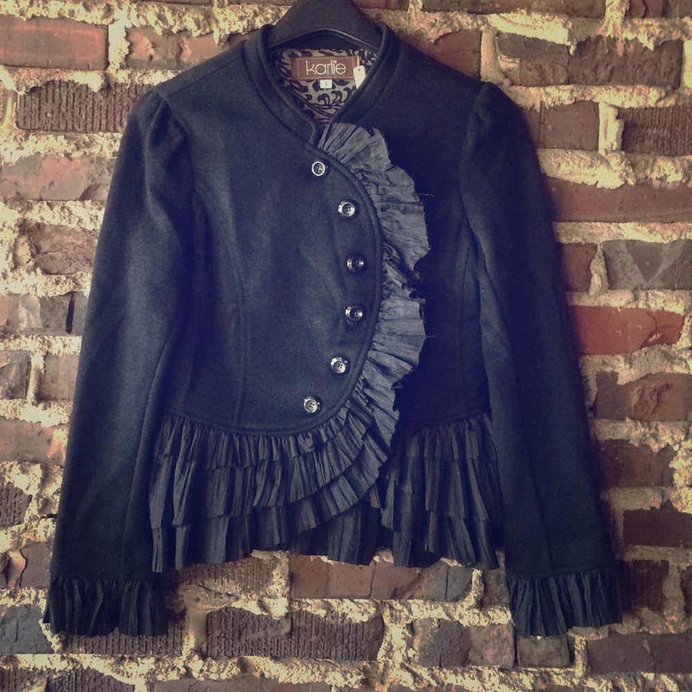 Karlie knit and ruffled jacket. Super cute!!